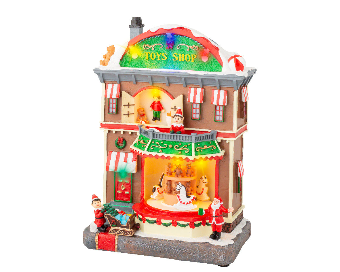 Villaggio natalizio negozio di giocattoli 14X20X28H con led Kaemingk Villaggio natalizio negozio di giocattoli 14X20X28H con led Kaemingk